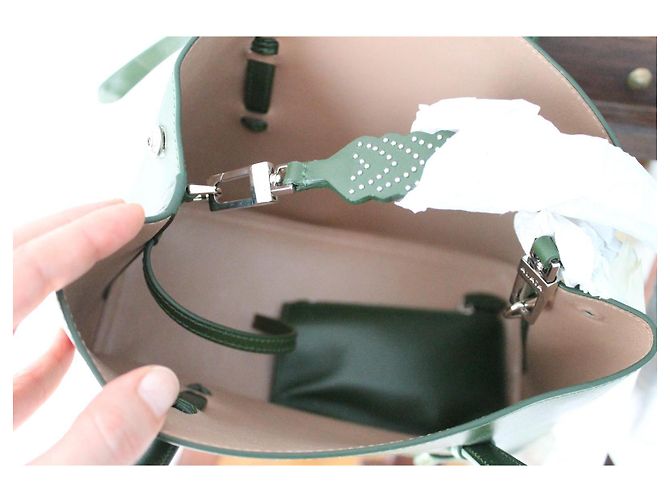 Borsa Alaïa Mina in pelle verde - vista 20