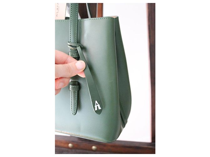 Borsa Alaïa Mina in pelle verde - vista 3