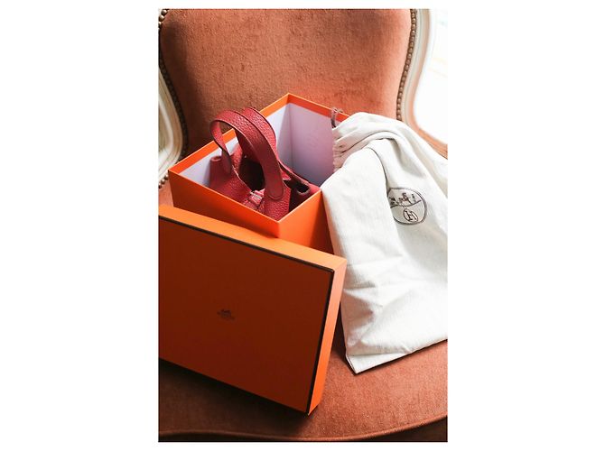 Hermès Picotin 18 Borsa in pelle taurillon clémence rossa Rosso - vista 5