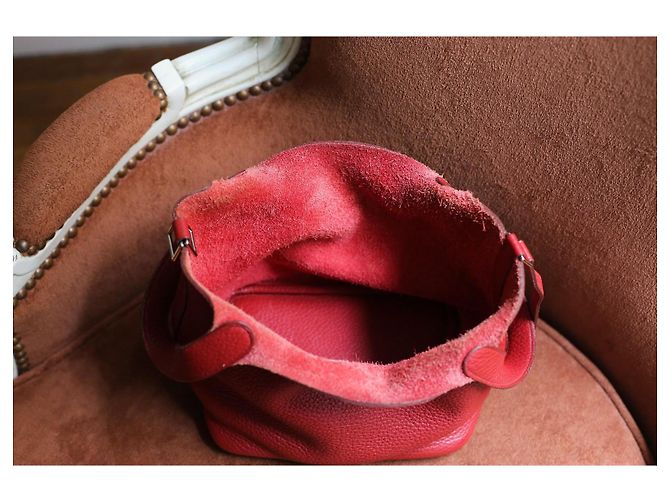 Hermès Picotin 18 Borsa in pelle taurillon clémence rossa Rosso - vista 8