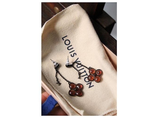 Louis Vuitton Ohrringe Blume Glas Lila - Ansicht 2