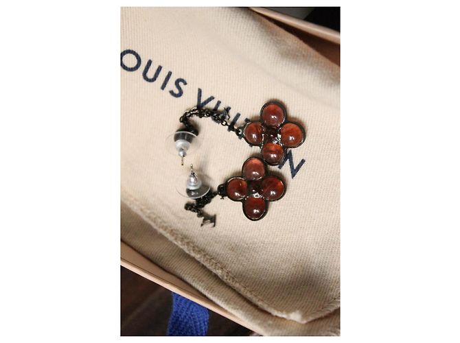 Louis Vuitton Ohrringe Blume Glas Lila - Ansicht 5