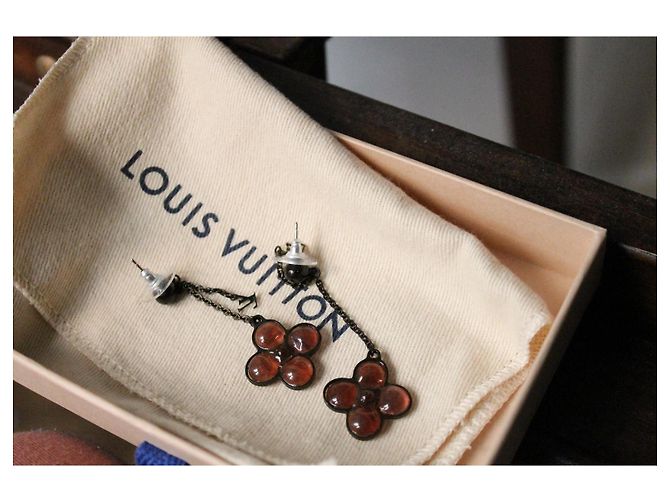 Louis Vuitton Ohrringe Blume Glas Lila - Ansicht 6