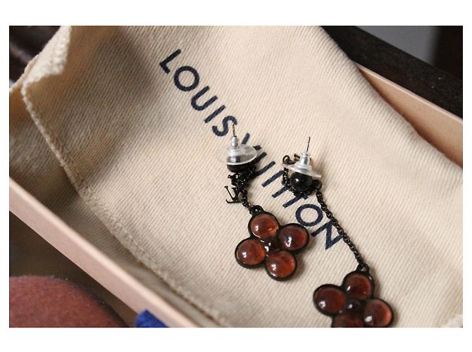 Louis Vuitton Ohrringe Blume Glas Lila - Ansicht 7