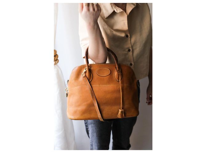 Borsa Hermès Bolide in pelle color camel Cammello - vista 17
