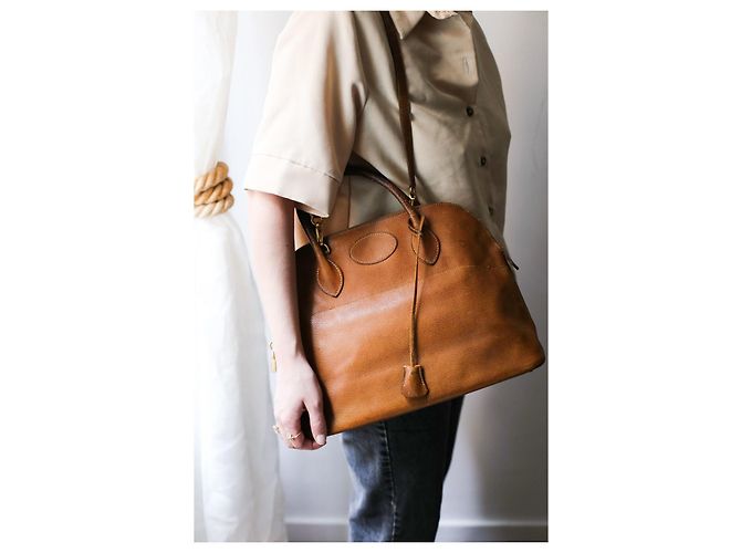 Borsa Hermès Bolide in pelle color camel Cammello - vista 19