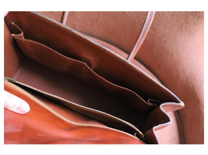 Hermès borsa a mano Drag in pelle camel Cammello - vista 11