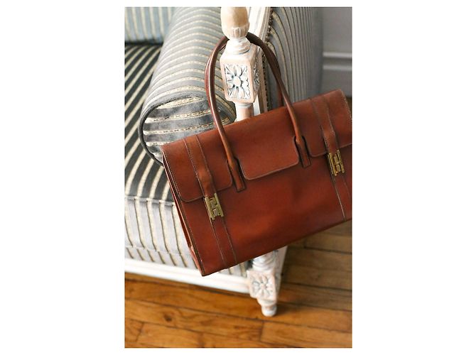 Hermès borsa a mano Drag in pelle camel Cammello - vista 2