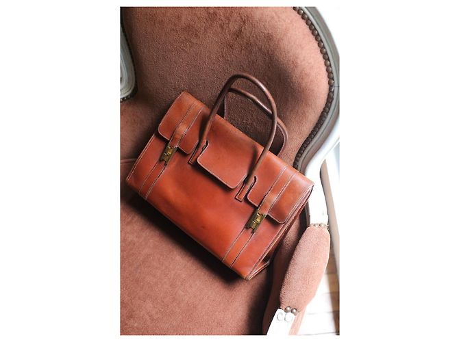 Hermès borsa a mano Drag in pelle camel Cammello - vista 4