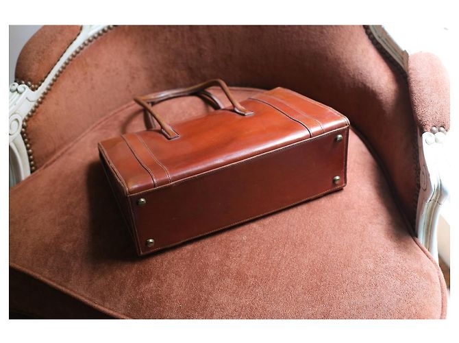 Hermès borsa a mano Drag in pelle camel Cammello - vista 7