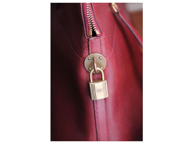 Hermès Bolide 35 Borsa a mano in pelle di vitello bordeaux Bordò - vista 12