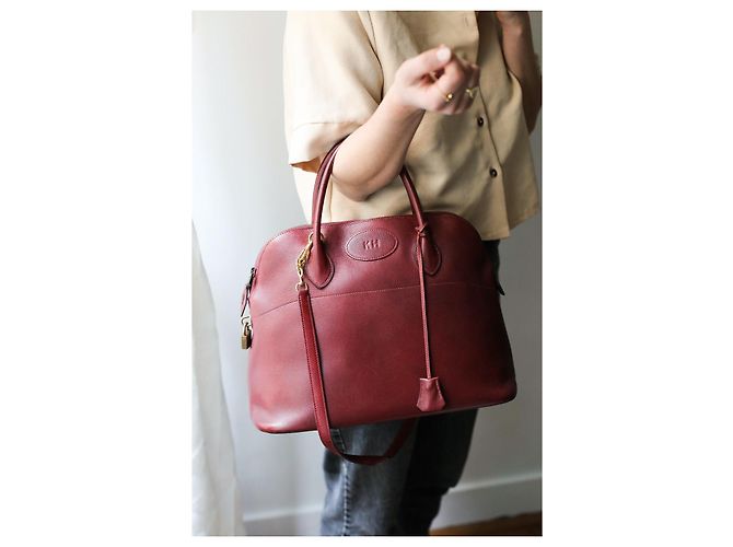 Hermès Bolide 35 Borsa a mano in pelle di vitello bordeaux Bordò - vista 14
