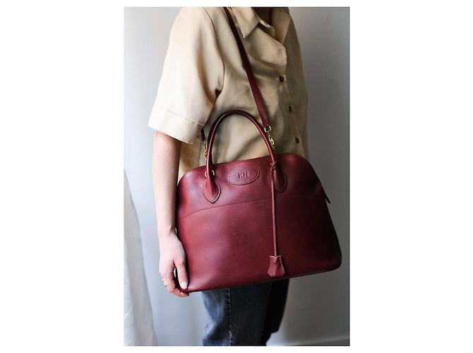 Hermès Bolide 35 Borsa a mano in pelle di vitello bordeaux Bordò - vista 15