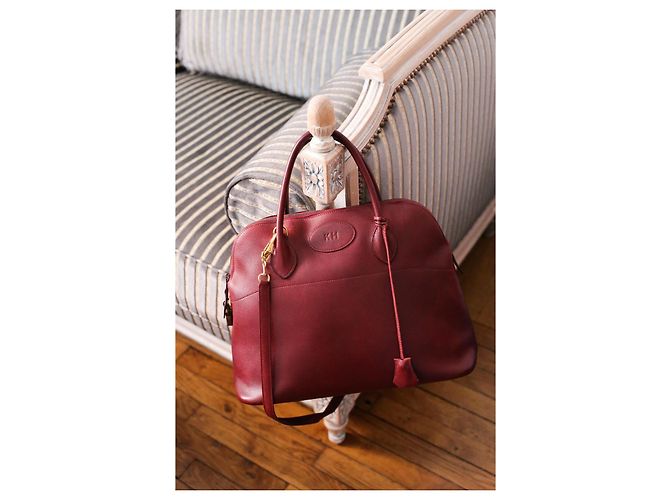 Hermès Bolide 35 Borsa a mano in pelle di vitello bordeaux Bordò - vista 2