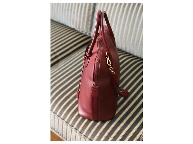 Hermès Bolide 35 Borsa a mano in pelle di vitello bordeaux Bordò - vista 3