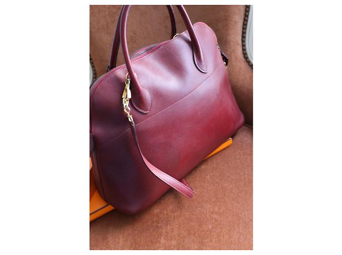 Hermès Bolide 35 Borsa a mano in pelle di vitello bordeaux Bordò - vista 7