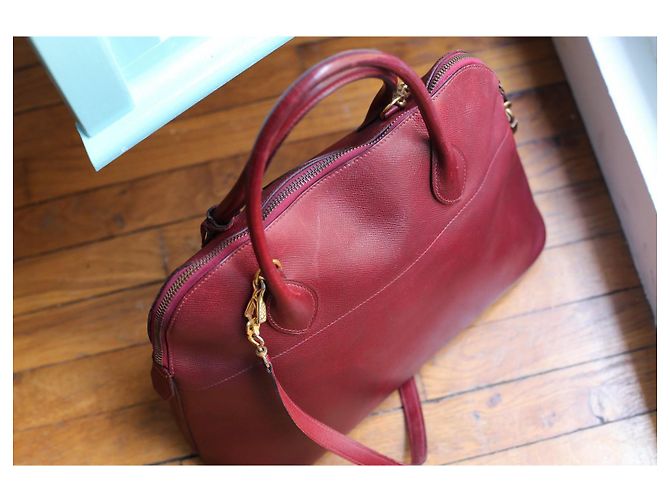 Hermès Bolide 35 Borsa a mano in pelle di vitello bordeaux Bordò - vista 8
