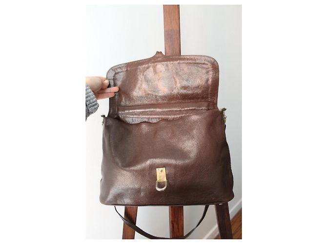 Borsa a tracolla Lancel in pelle marrone - vista 10
