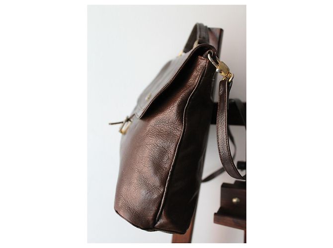 Borsa a tracolla Lancel in pelle marrone - vista 4