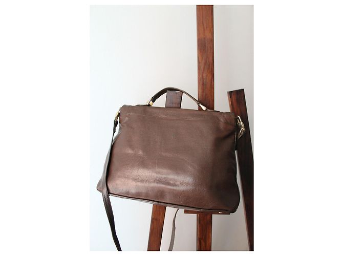 Borsa a tracolla Lancel in pelle marrone - vista 5