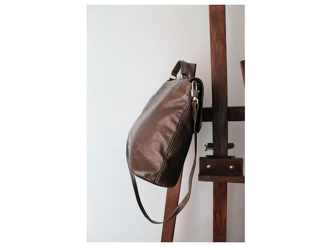 Borsa a tracolla Lancel in pelle marrone - vista 6