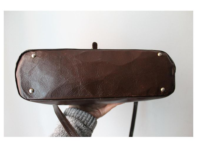 Borsa a tracolla Lancel in pelle marrone - vista 7