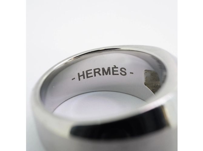 Hermès Hermes Delta Edelstahlring Silber - Ansicht 4