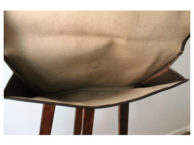 Pochette Hermès Jige in pelle box marrone - vista 11