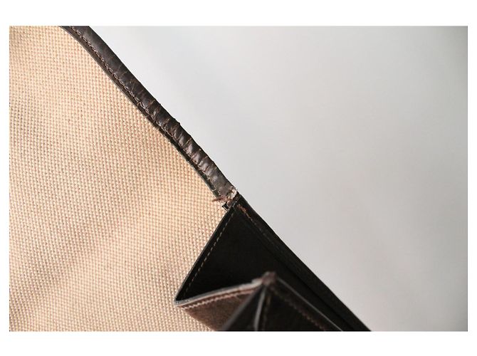 Pochette Hermès Jige in pelle box marrone - vista 13
