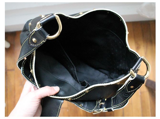 Borsa Louis Vuitton l'Affriolant in pelle suhali nera Nero - vista 10