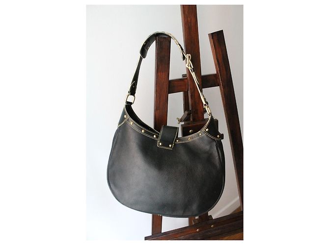 Borsa Louis Vuitton l'Affriolant in pelle suhali nera Nero - vista 5