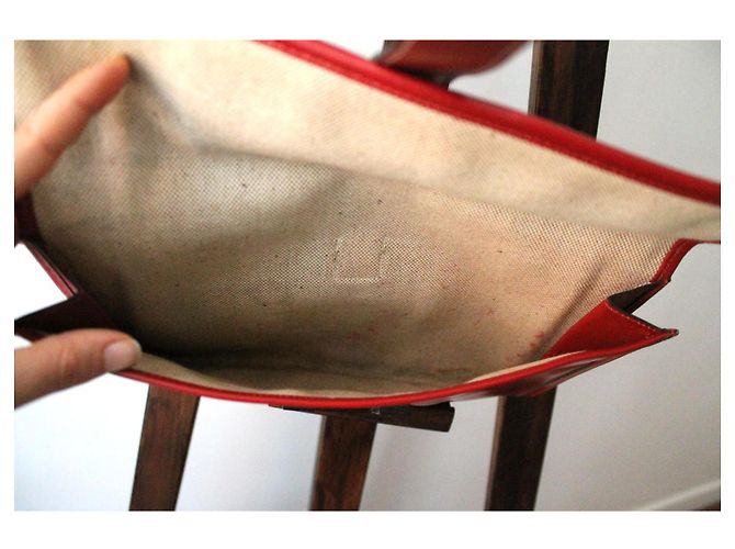 Clutch Hermès Rossa in Pelle Rosso - vista 10