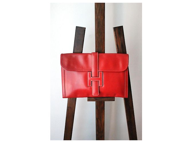Clutch Hermès Rossa in Pelle Rosso - vista 2