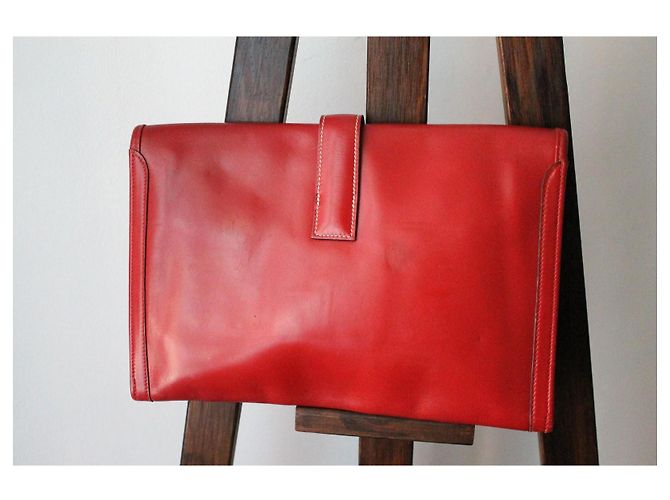 Clutch Hermès Rossa in Pelle Rosso - vista 5