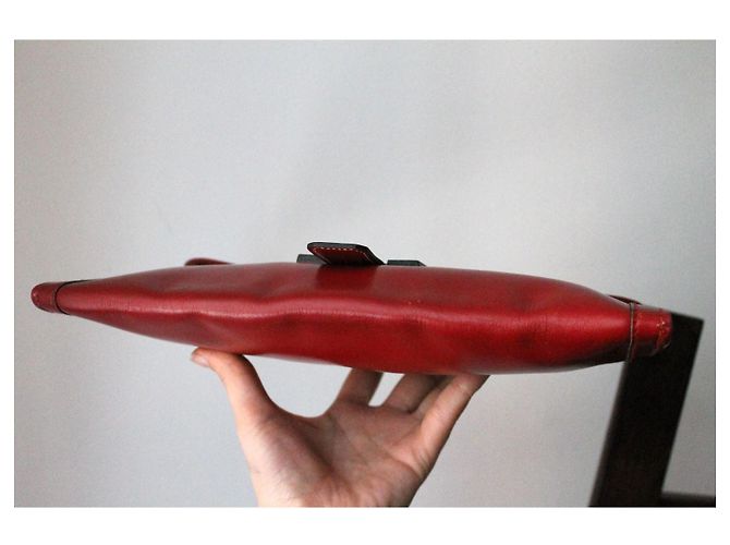 Clutch Hermès Rossa in Pelle Rosso - vista 7