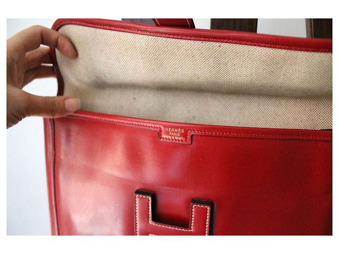 Clutch Hermès Rossa in Pelle Rosso - vista 9