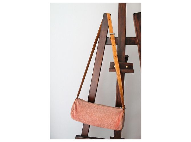 Borsa Céline in suede rosa con logo Triomphe - vista 6