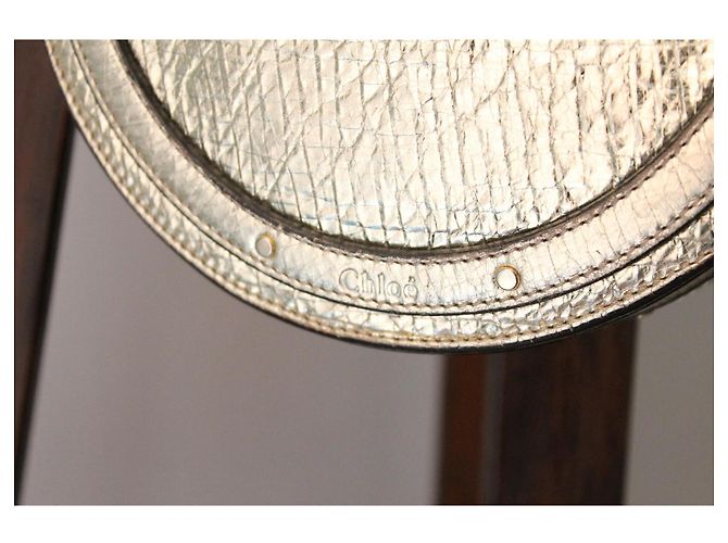 Borsa a mano Chloé Pixie in pelle dorata D'oro - vista 4