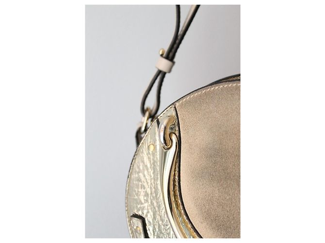 Borsa a mano Chloé Pixie in pelle dorata D'oro - vista 8