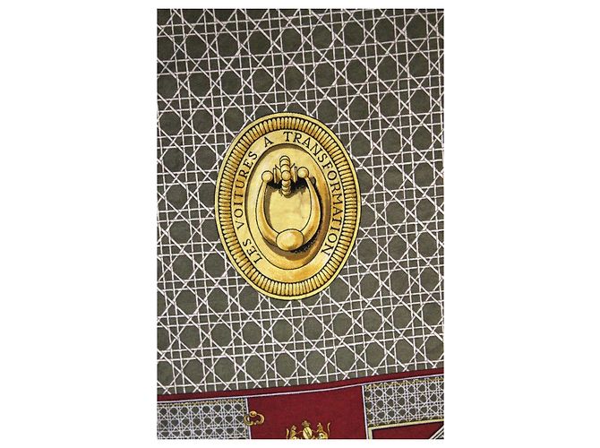 Sciarpa di seta Hermès bianca e bordeaux 90x90 Multicolore - vista 5
