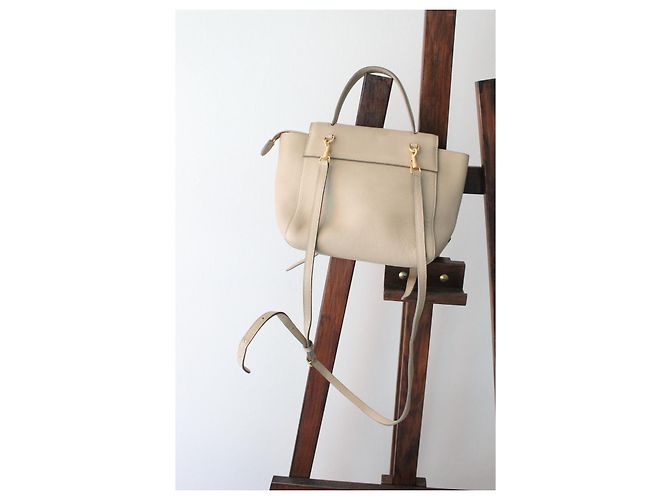 Borsa Céline Nano Belt in pelle grana taupe Beige - vista 7