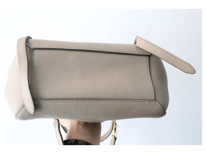Borsa Céline Nano Belt in pelle grana taupe Beige - vista 9