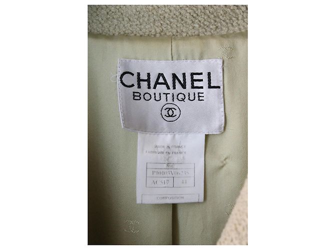 Traje de Falda Chanel de Algodón Verde - vista 3
