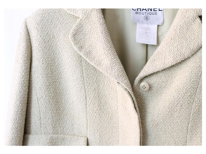 Traje de Falda Chanel de Algodón Verde - vista 8