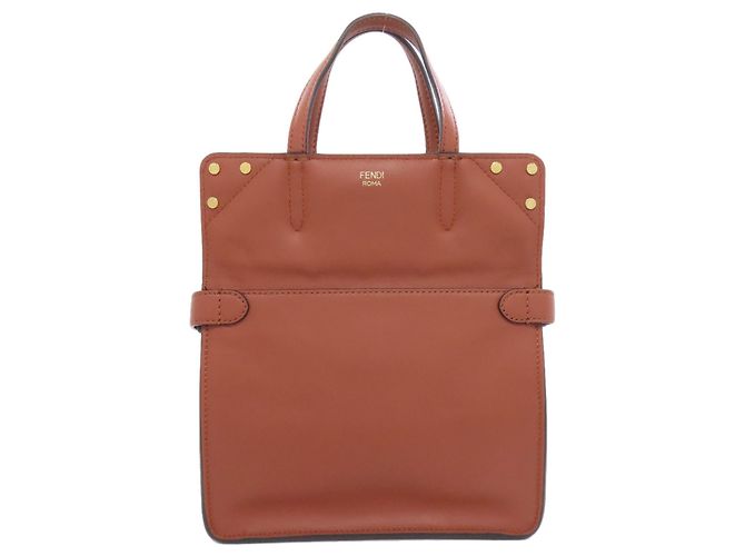 Borsa a Spalla Fendi Flip Small Marrone - vista 5