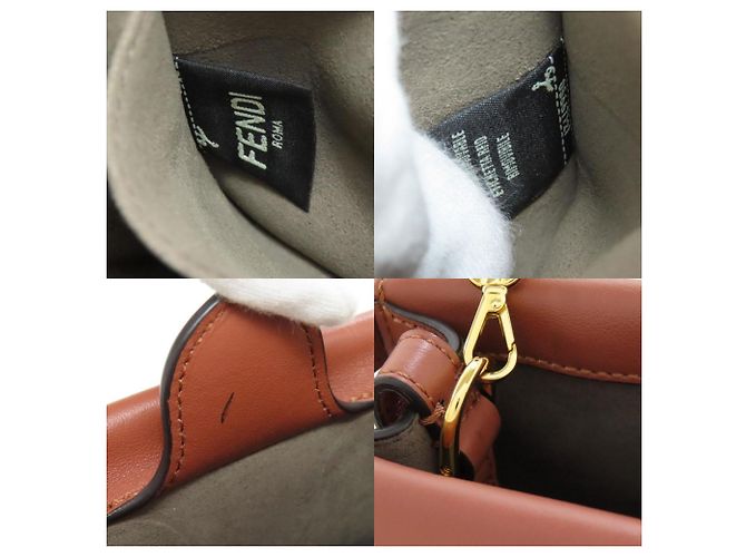 Borsa a Spalla Fendi Flip Small Marrone - vista 7