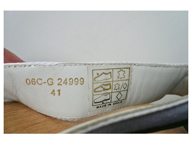 CHANEL Infradito in legno bianchi T41 Bianco - vista 7