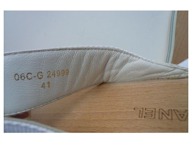 CHANEL Infradito in legno bianchi T41 Bianco - vista 8