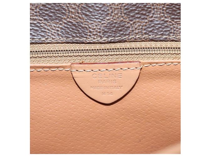 Céline CELINE Macadam Canvas Schultertasche aus PVC-Leder in Braun Gold Auth ki5724 Golden - Ansicht 12