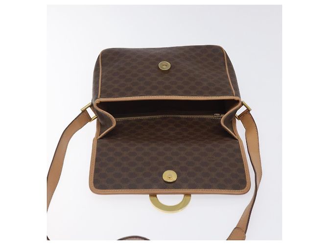 Céline CELINE Macadam Canvas Schultertasche aus PVC-Leder in Braun Gold Auth ki5724 Golden - Ansicht 18